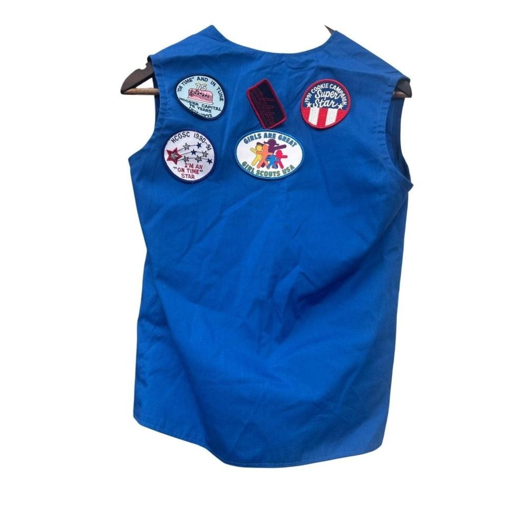 Retro 90s Girl Scouts vest highly decorated with pins and patches no tag (xs1)